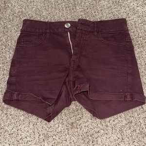 American Eagle Maroon super super stretch hi-rise shorts